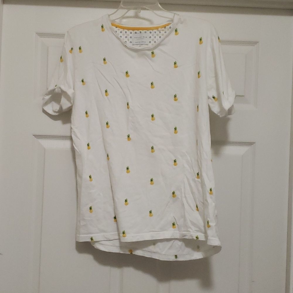 Cactus Man Ricky Singh mens M white tee with pineapples